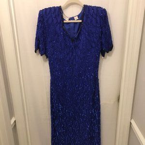 Sequined Blue Evening Dress, Long